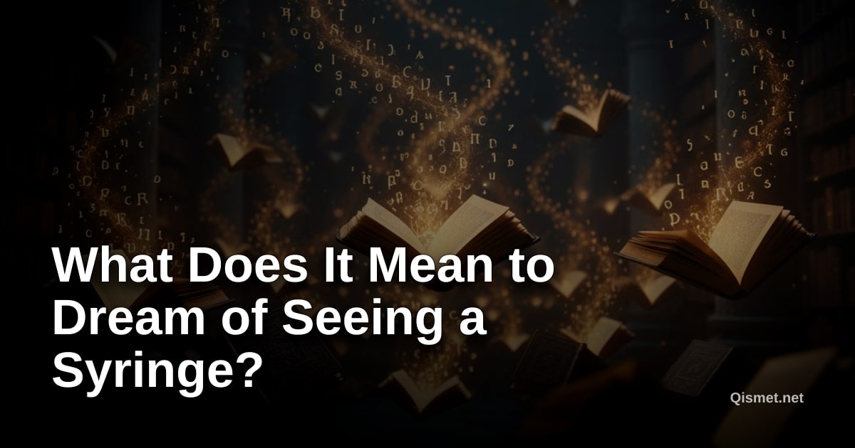 What Does It Mean to Dream of Seeing a Syringe?