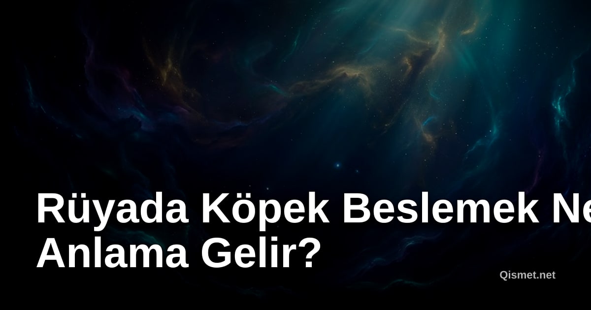 Rüyada Köpek Beslemek Ne Anlama Gelir?
