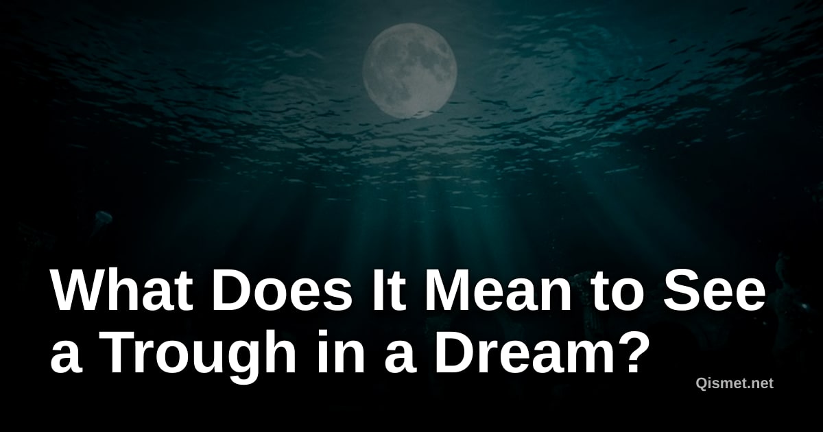 What Does It Mean to See a Trough in a Dream?
