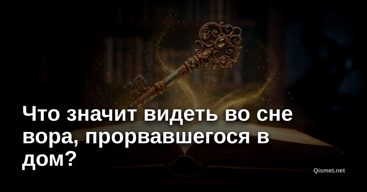 Что значит видеть во сне вора, прорвавшегося в дом?