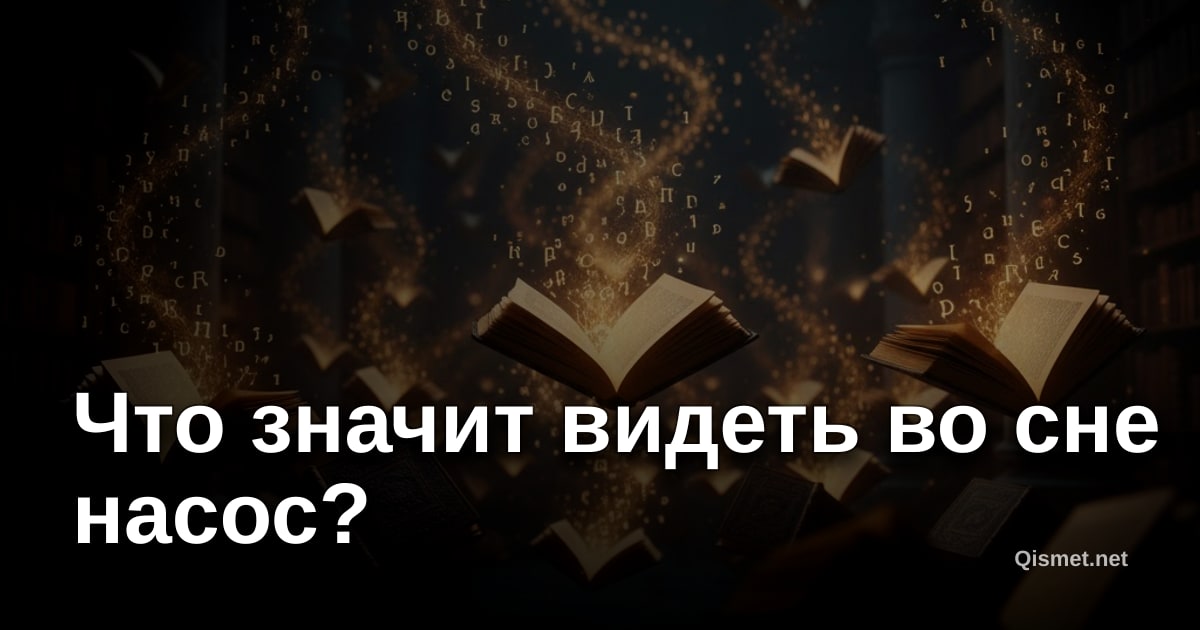 Что значит видеть во сне насос?