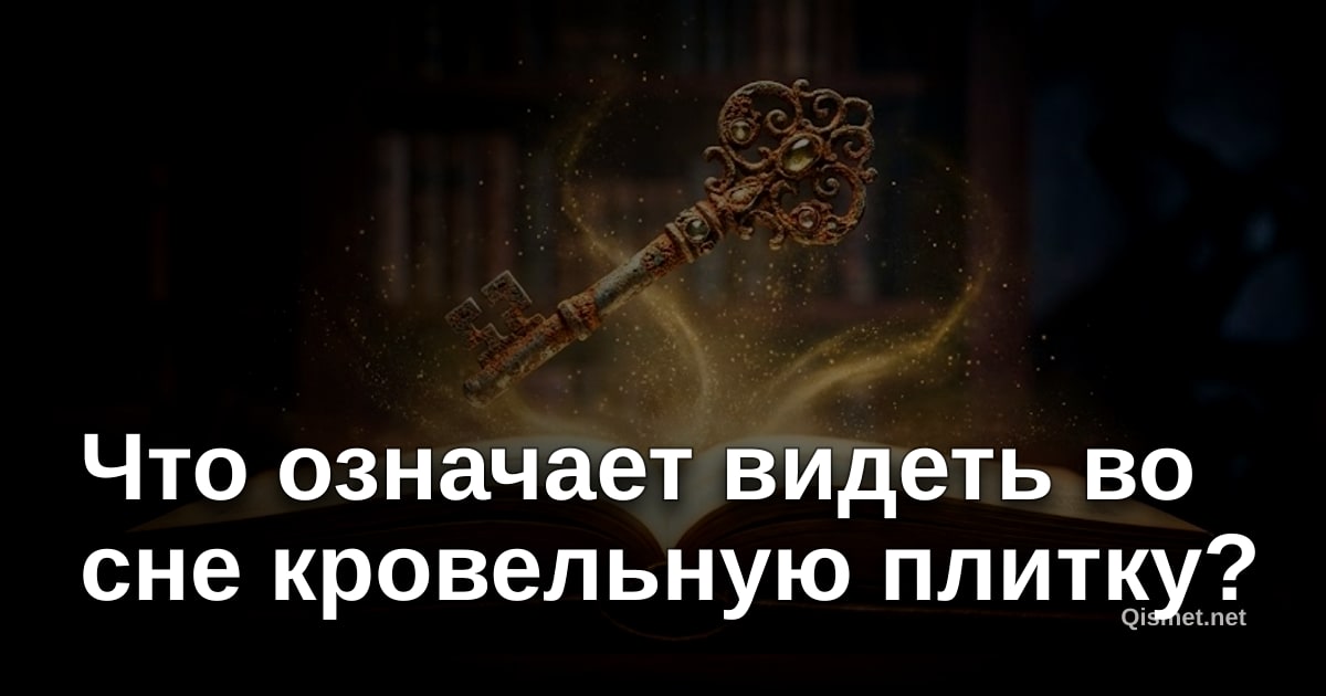 Что означает видеть во сне кровельную плитку?