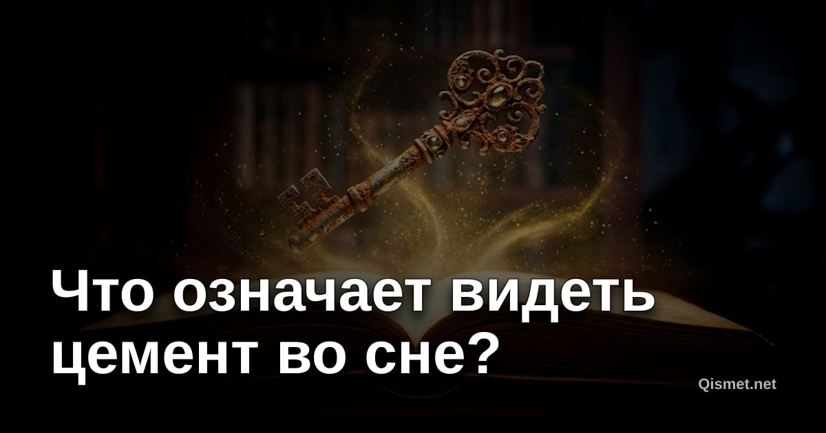 Что означает видеть цемент во сне?