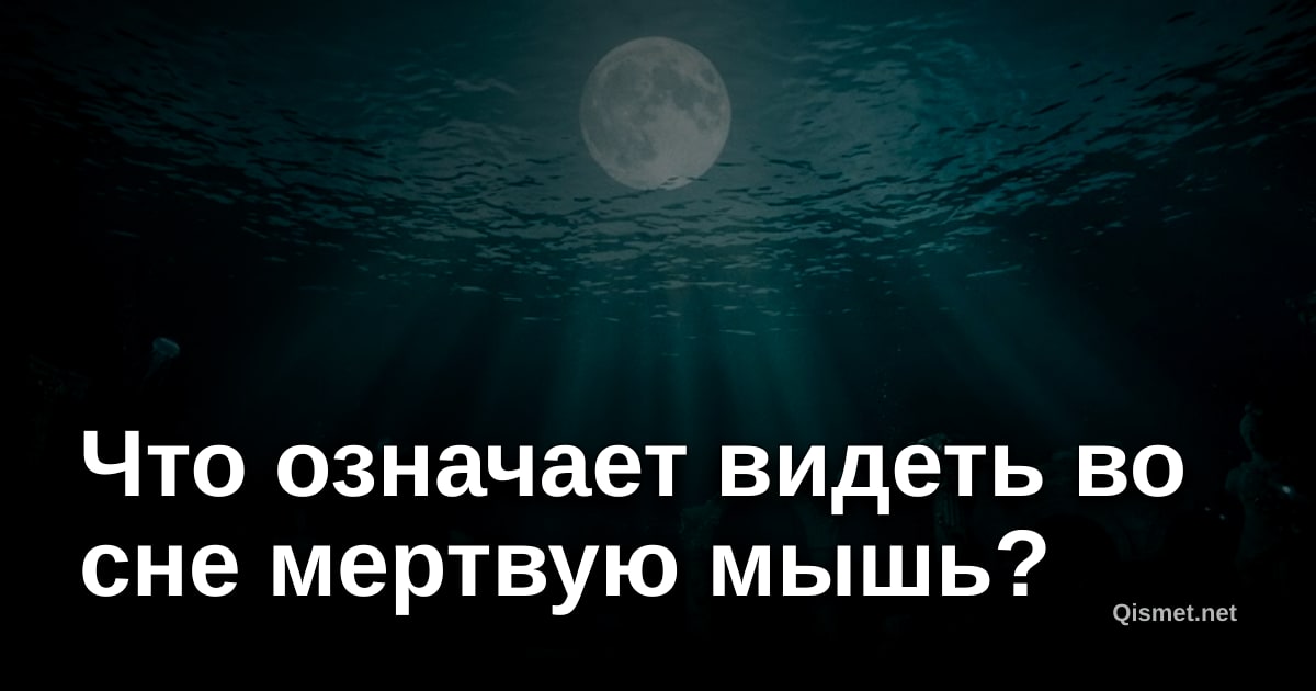 Что означает видеть во сне мертвую мышь?