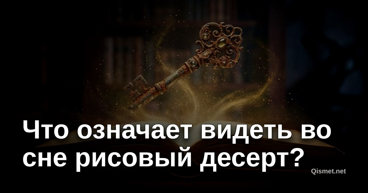Что означает видеть во сне рисовый десерт?